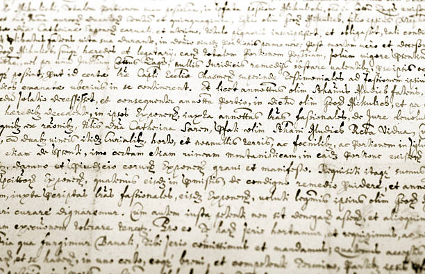 antico manoscritto - old letter foto e immagini stock