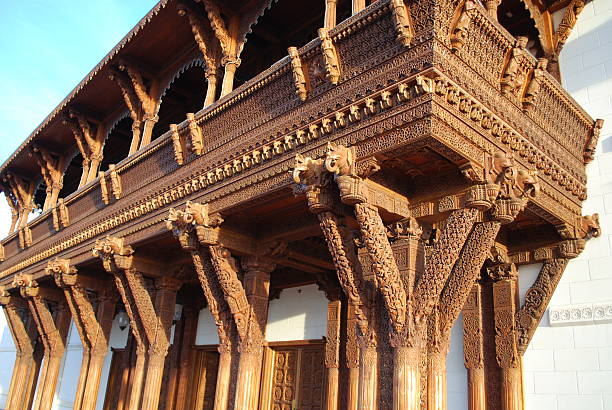 istock Wooden Patio with amazing carving 89894266