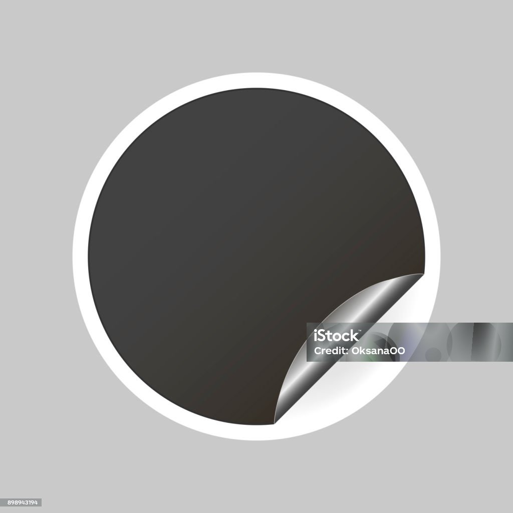 Side Sticker Empty Blank Empty Round Sticker Vector Image With A Turned Edge Promotional ...