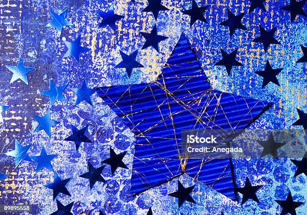 Blaue Weihnachten Hintergrund Mit Sternen Stockfoto und mehr Bilder von Bildhintergrund - Bildhintergrund, Blau, Christbaumkugel