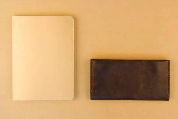 Photo of Modern samples of stationery, notebooks, stickers and pencils