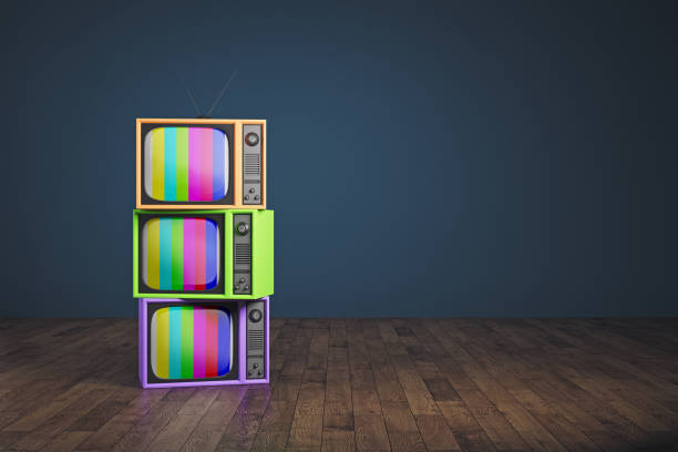istock Obsolete rainbow TV pile 898963586