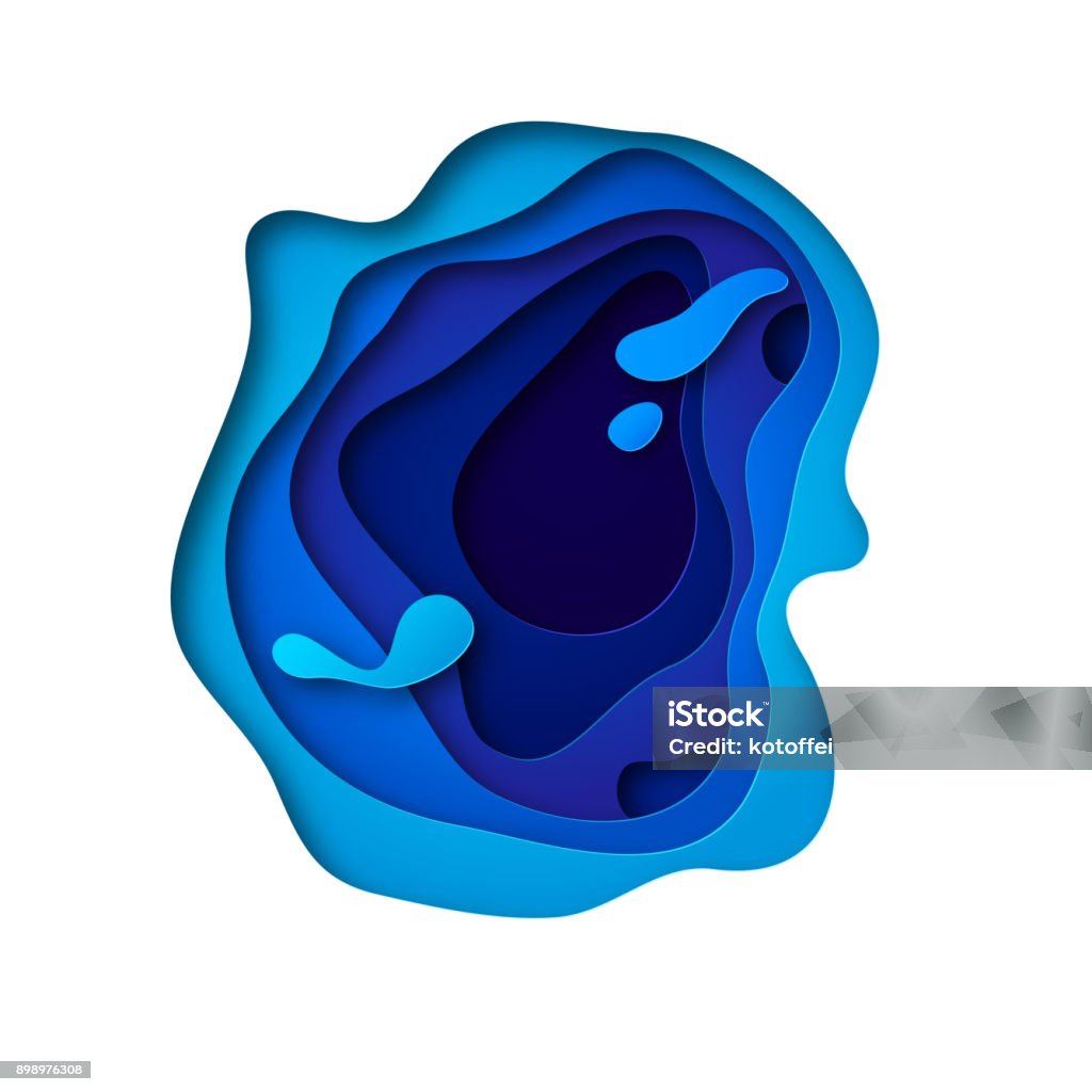 抽象的な背景青紙の切断 - 紙のロイヤリティフリーベクトルアート