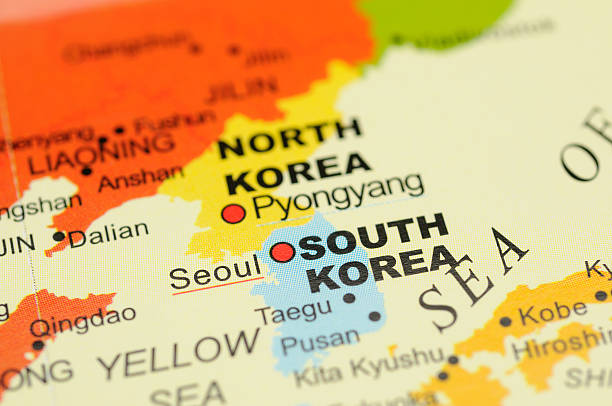 Korea on map  seoul province stock pictures, royalty-free photos & images