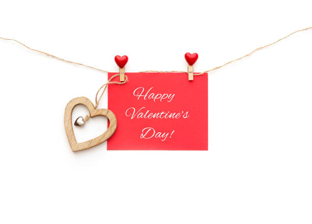 istock Valentine's day greeting card template with heart shape . View from above 898980552