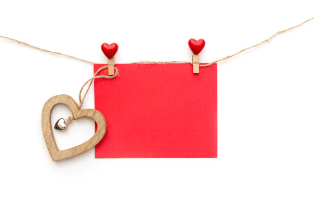 istock Valentine's day greeting card template with heart shape . View from above 898980562