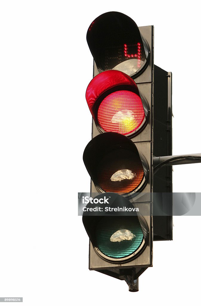 Przycisk zmiany światła na przejściach sygnał czerwony - Zbiór zdjęć royalty-free (Bezpieczeństwo)