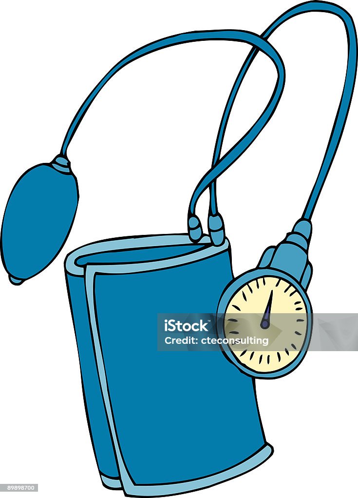 Pressão arterial "Cuff” - Royalty-free Azul Ilustração de stock