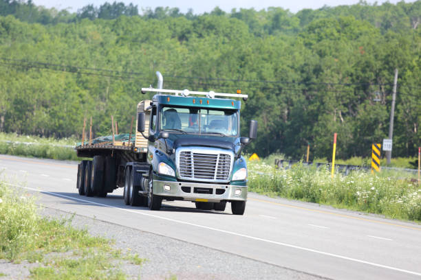 istock Semi-truck on a highway 898988606