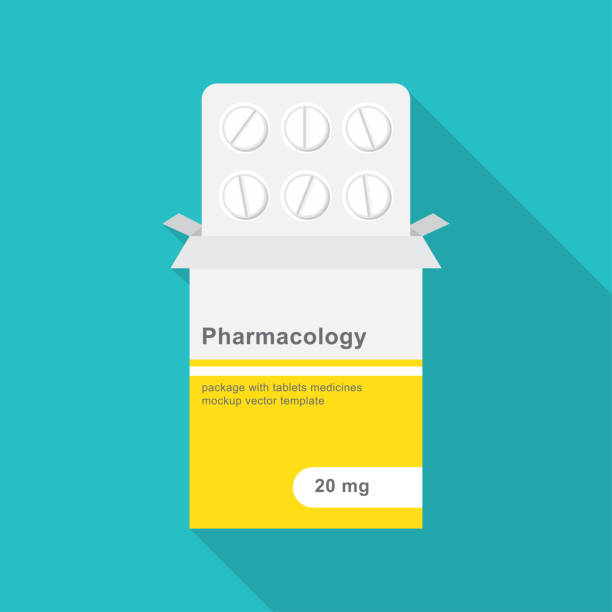 종이 상자 포장 물집 팩에서 정제 - pill box pill box medicine stock illustrations