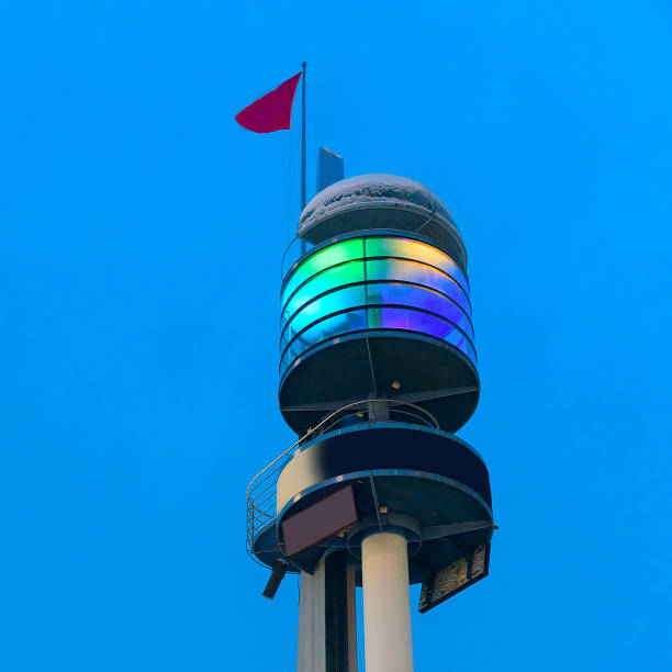 istock Clock and flag at Lordi Square in winter Rovaniemi 898989400