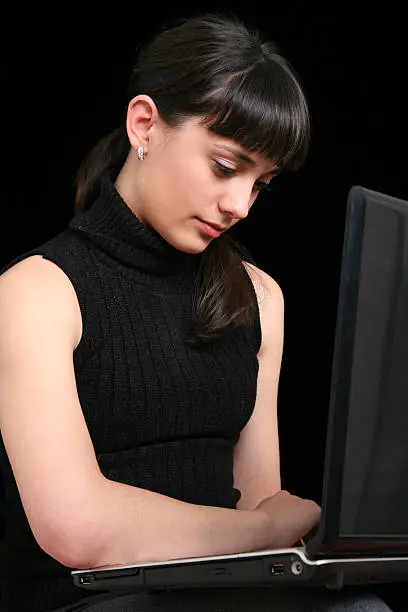Young girl with a laptop