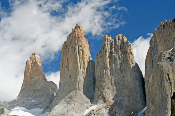 Paine Horns Three Granite Peaks Torres del Paine National Park Patagonia Chile