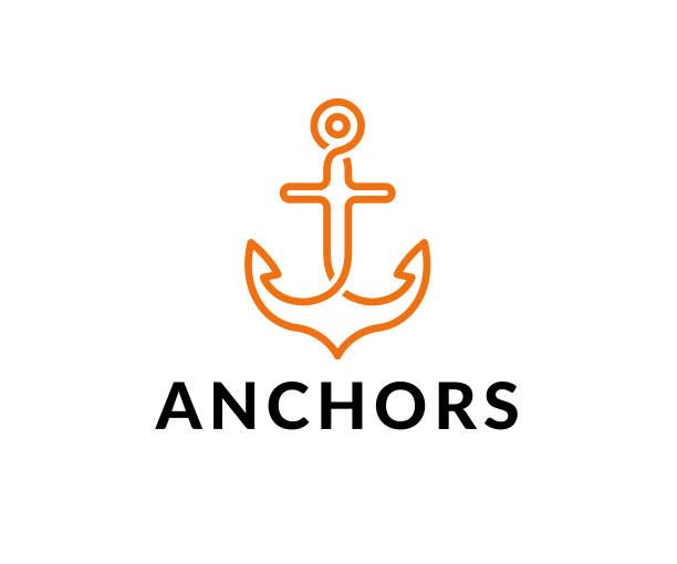 anchor vector icon anchor, sea, vector, icon anchor chain stock illustrations