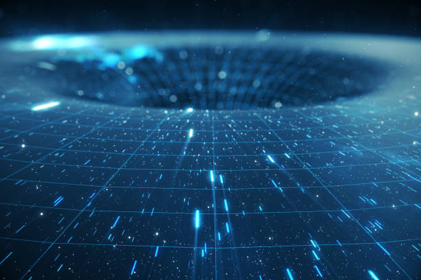 3d-illustration tunnel oder wurmloch, tunnel, die ein universum mit einem anderen verbinden können. abstrakte geschwindigkeit tunnel verwerfung im raum, wurmloch oder schwarzes loch, szene den temporären speicherplatz im kosmos zu überwinden - gravitationsfeld stock-fotos und bilder