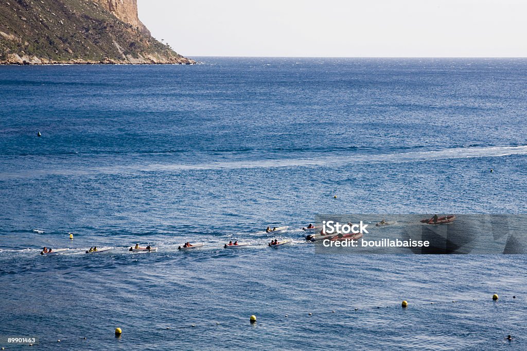 Grupo de pequenos barcos no Mediterrâneo - Royalty-free Ao Ar Livre Foto de stock