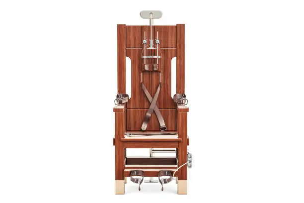 Electric chair, 3D rendering isolated on white background
