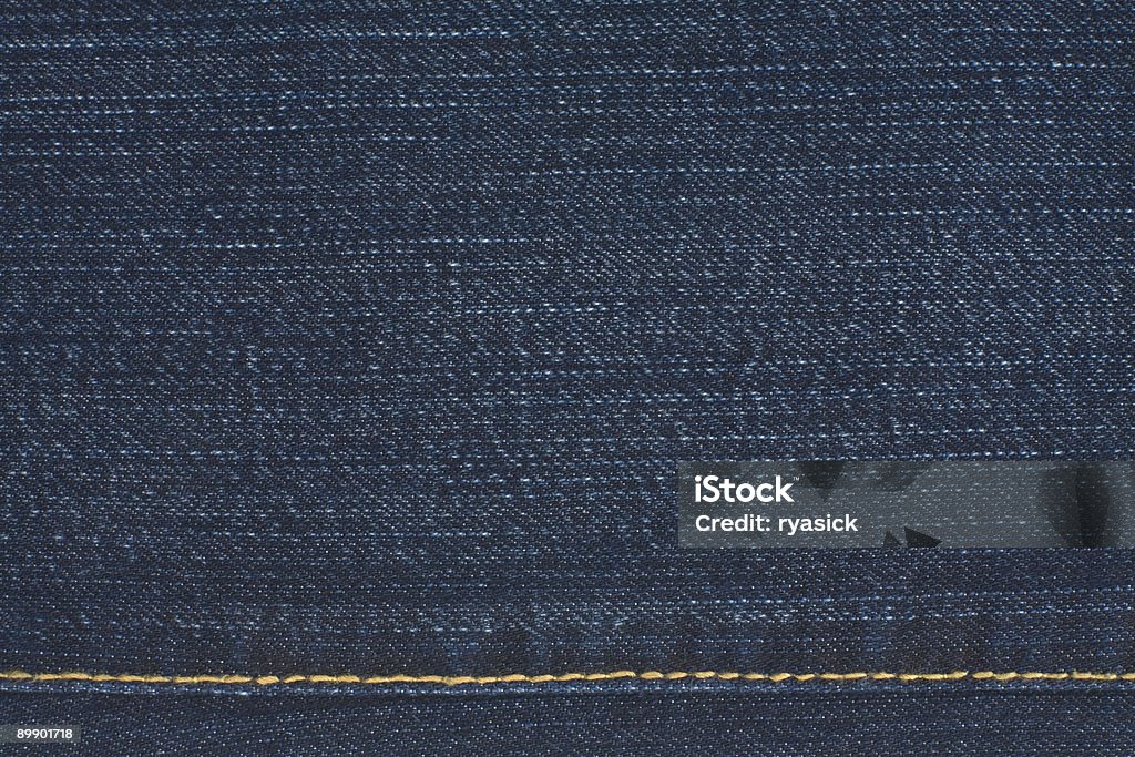 Plano de Fundo de tecido Denim escuro com pespontos - Royalty-free Algodão Foto de stock