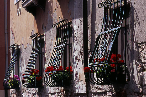 istock Flowers on windowsills in Venice. Italy 89901909