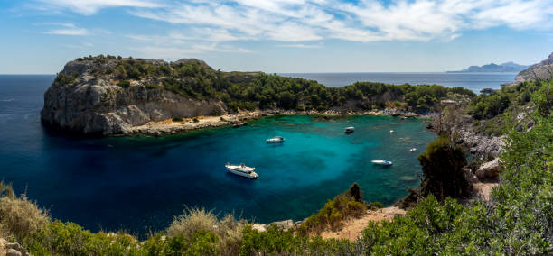 istock Panoramic landscape on the Rhodes coastline. 899019898