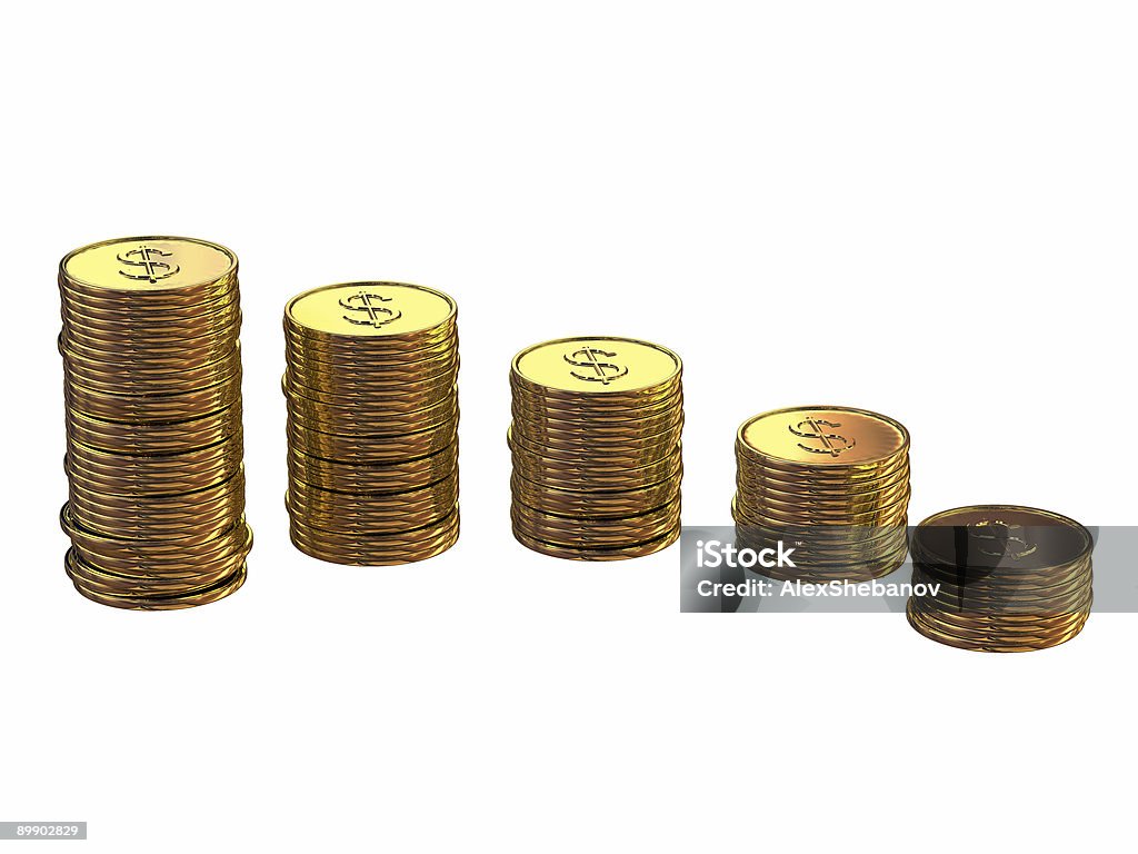 gold coins with stamping dollar  Banking Stock Photo