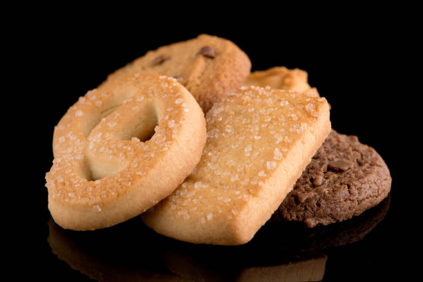 istock Butter cookies on black 899028532