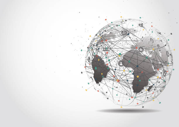 istock Global network connection. World map point and line composition concept of global business. Vector Illustration 899035704