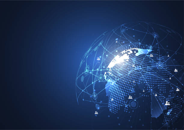 istock Global network connection. World map point and line composition concept of global business. Vector Illustration 899036072