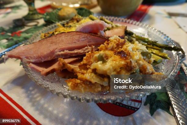 Christmas Brunch Table Stock Photo - Download Image Now - Holly, Ivy, Asparagus