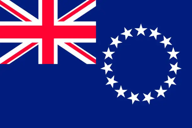 Vector illustration of Flag Cook Islands flat style