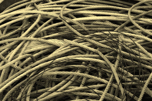 Fios e cabos de aço de Sépia - fotografia de stock