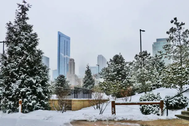 Photo of Snowy day in Chicago.