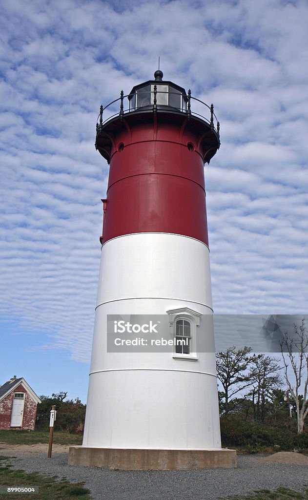 Lighthouse at Cape Cod  Beach Stock Photo