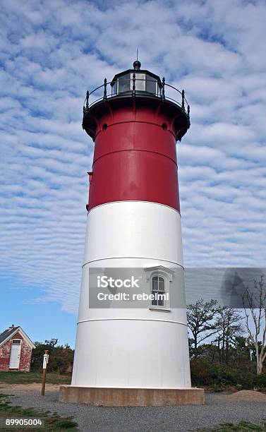 Lighthouse At Cape Cod Stock Photo - Download Image Now - Beach, Cloud - Sky, Coastline