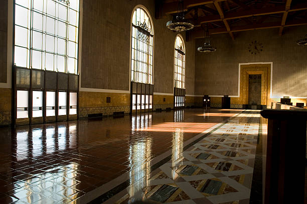 Empty ticket counter at historic Union Station in downtown LA