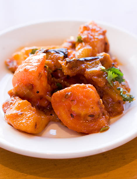 istock Indian tomato, eggplant and potato curry 89905155