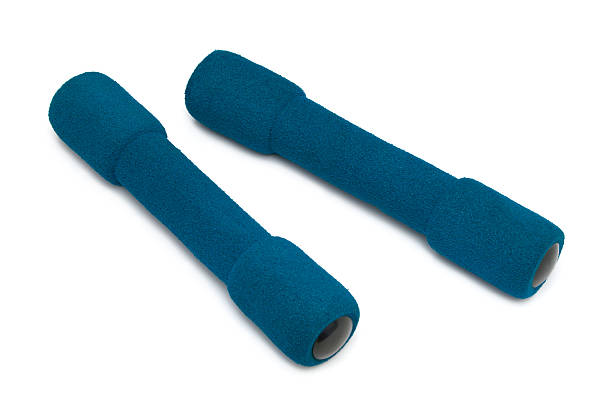Two blue dumbbells  Barbell stock pictures, royalty-free photos & images