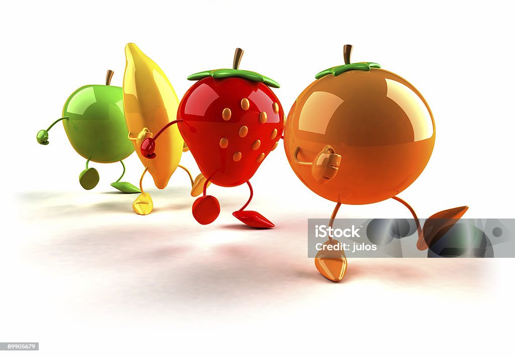 Walking fruits  Icon Symbol Stock Photo