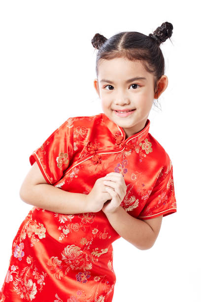 Little asian child in chinese traditional dress, Chinese New Year