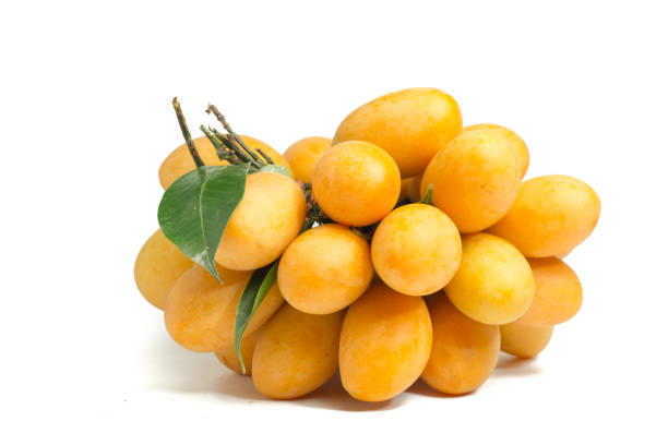 istock Marian Plum is a bunch on a white background,sweet marian plum thai fruit isolated on white background ( Marian Plum and Plum Mango ) 899060824