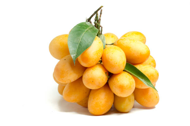 istock Marian Plum is a bunch on a white background,sweet marian plum thai fruit isolated on white background ( Marian Plum and Plum Mango ) 899060832