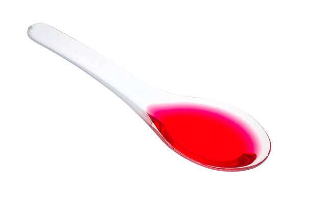 istock Pink medicine in spoon 89906230