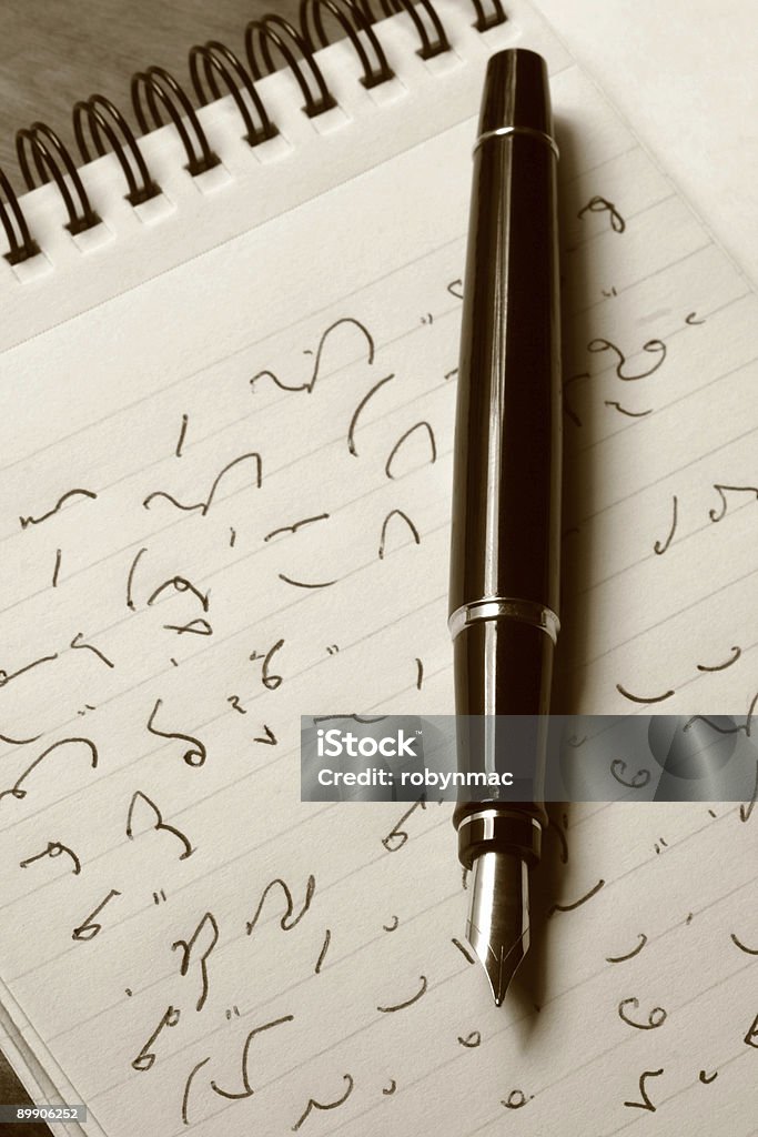 Shorthand and Fountain Pen  Shorthand Stock Photo