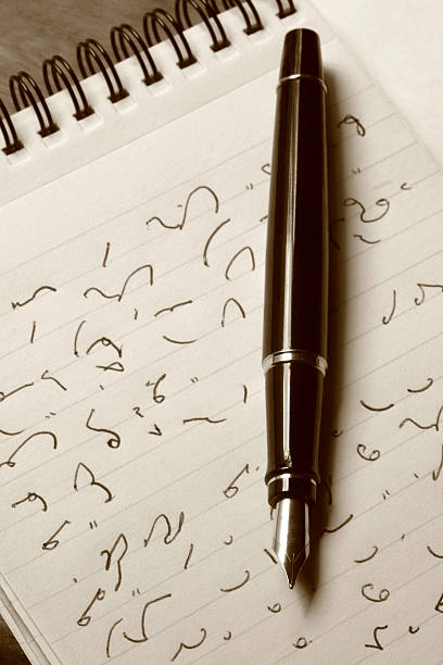 Shorthand and Fountain Pen  shorthand stock pictures, royalty-free photos & images