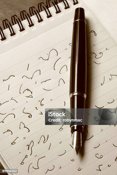 Shorthand And Fountain Pen Stock Photo - Download Image Now - Shorthand, Business, Color Image