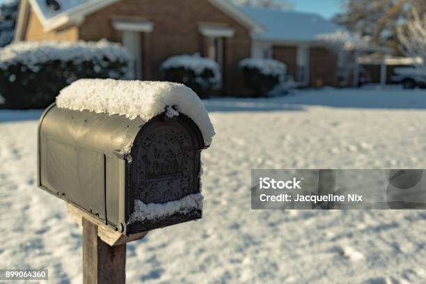 Snowcovered Mailbox Stock Photo - Download Image Now - Snow, Mailbox, Mail