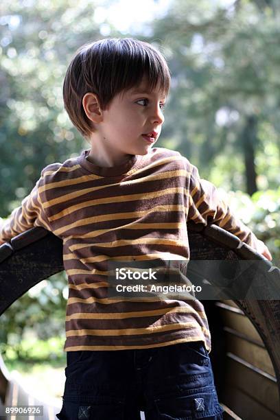 Kind Spielt In Einem Spielplatz Park Stockfoto und mehr Bilder von Baum - Baum, Farbbild, Fotografie