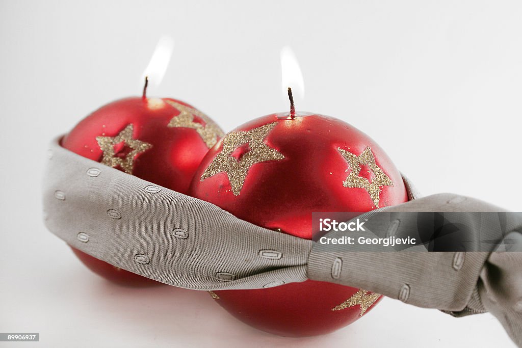 New business year Red candles with ties Burning Stock Photo