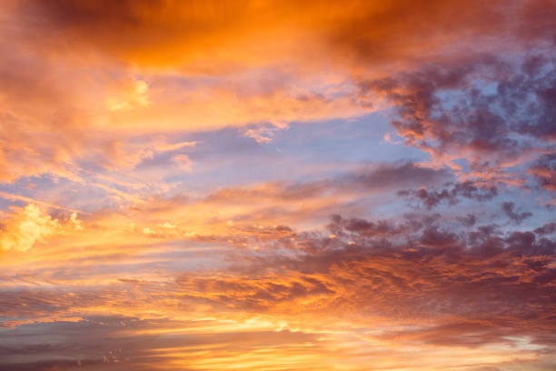 istock Low angle view of beuatiful orange sunset 899070916