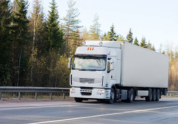 istock blank white tractor  trailer truck 89907393